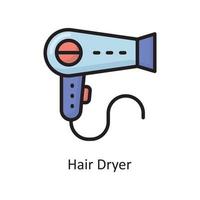 capelli asciugatrice vettore pieno schema icona design illustrazione. faccende domestiche simbolo su bianca sfondo eps 10 file