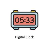 digitale orologio vettore pieno schema icona design illustrazione. faccende domestiche simbolo su bianca sfondo eps 10 file