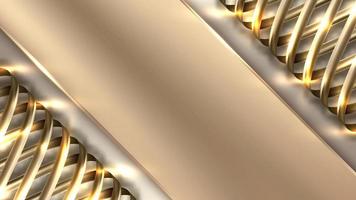 astratto sfondo elegante d'oro strisce con 3d oro Linee spirale elementi con luccicante illuminazione effetto decorazione lusso stile vettore