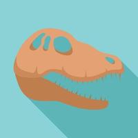 dinosauro cranio testa icona, piatto stile vettore
