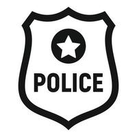 polizia oro emblema icona, semplice stile vettore