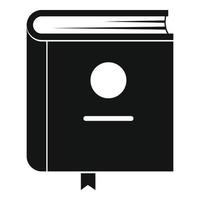 libro enciclopedia icona, semplice nero stile vettore