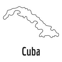 Cuba carta geografica magro linea vettore semplice