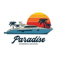 yacht nave vettore illustrazione logo disegno, Perfetto per vip club e vacanza vacanza viaggio logo anche t camicia design