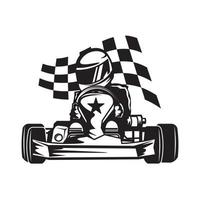 partire kart da corsa sport vettore illustrazione, Perfetto per logo campionato evento logo anche t camicia design