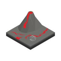 vulcano paesaggio icona, isometrico 3d stile vettore