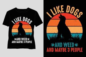 io piace cani e erba e può essere 3 persone cane t camicia design