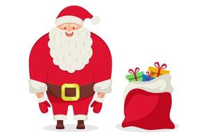 Santa Claus con i regali isolato su bianca sfondo. vettore illustrazione