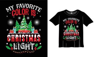 mio preferito colore è Natale leggero maglietta design. Natale maglietta design per Natale celebrazione. bene per saluto carte, magliette, tazze, e i regali. per uomini, donne, e bambino capi di abbigliamento vettore