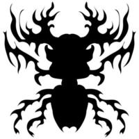 Gotico nero e bianca Immagine di un' cervo scarafaggio per tatuaggi o stampe. nero linea icona per scudi o gli sport emblemi, tessili, ragnatela icone, tessili, etichette, interni, moda tendenze, cartoline, eccetera. vettore