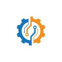 Ingranaggio Tech logo immagini vettore