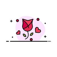 rosa fiore amore proporre San Valentino attività commerciale piatto linea pieno icona vettore bandiera modello