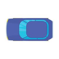 blu auto superiore Visualizza icona, cartone animato stile vettore