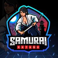 samurai ragazze mascotte. esport logo design vettore