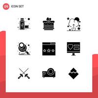 9 creativo icone moderno segni e simboli di App classifica caricare ottimizzazione motore modificabile vettore design elementi
