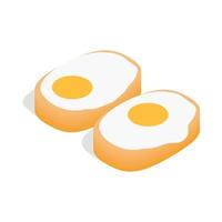 coreano piatto con uova icona, isometrico 3d stile vettore