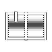 Aperto libro con un' segnalibro icona, schema stile vettore