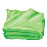 verde bagno asciugamano icona, cartone animato stile vettore