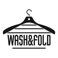lavanderia lavare e piegare appendiabiti logo, semplice stile vettore