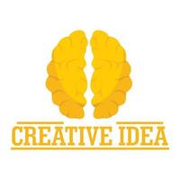 creativo idea cervello logo, piatto stile vettore