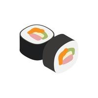 Sushi icona, isometrico 3d stile vettore