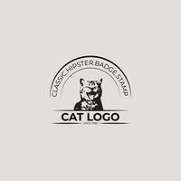 Vintage ▾ gatto logo vettore