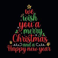 noi desiderio voi un' allegro Natale e un' contento nuovo anno - Natale citazioni tipografico design vettore