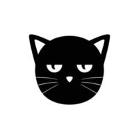 gatto testa silhouette design illustrazione. carino animale domestico animale icona, cartello e simbolo. vettore