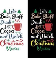 infornare cose bevanda caldo caffè e orologio Natale vettore