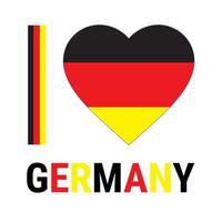 cuore Germania bandiera icona. io amore Germania cartello concetto simbolo. eps10 vettore illustrazione.