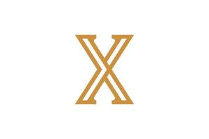semplice lettera X monoline logo vettore