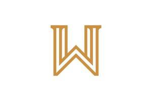 lettera w monoline logo vettore