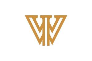 lettera w monoline logo vettore