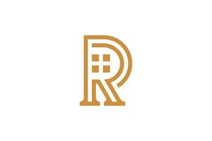 monoline iniziale lettera r vettore logo