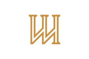 lettera w monoline logo vettore