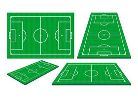 illustrazione di calcio stadio e campo vettore