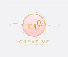 iniziale ev femminile logo. utilizzabile per natura, salone, terme, cosmetico e bellezza loghi. piatto vettore logo design modello elemento.