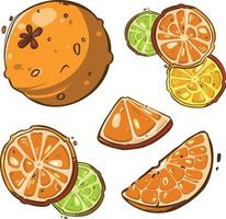 icona simbolo Limone arancia frutta luminosa colorato vettore