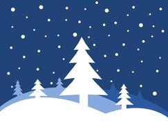 Natale albero, neve e inverno stagione con urbano paesaggio sfondo per allegro Natale e contento nuovo anno.vettore illustrazione per involucro carta, celebrazione carta. vettore