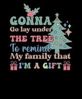 andando partire posare sotto il albero per ricordare mio famiglia quello io sono un' regalo retrò divertente Natale t camicia design vettore