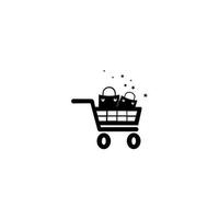 logo dello shopping online. negozio di logo vettoriale. modello di logo unico per lo shopping e la vendita al dettaglio vettore