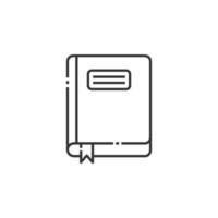 libro linea icona, schema icona - indietro per scuola icona vettore illustrazione - isolato