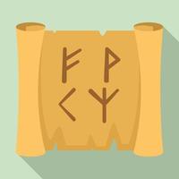 Magia vecchio papiro icona, piatto stile vettore