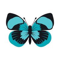 blu farfalla icona nel piatto stile vettore