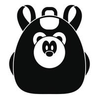 carino orso zaino icona, semplice stile vettore