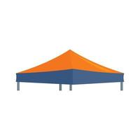 blu arancia grande tenda icona, piatto stile vettore