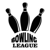 retrò bowling lega logo, semplice stile vettore