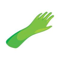 verde gomma da cancellare guanti icona, cartone animato stile vettore