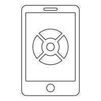 smartphone fuco controllo icona, schema stile vettore