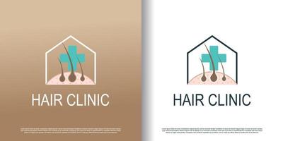 capelli clinica logo icona con creativo concetto premio vettore